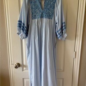 J Marie Blue Pebble Midi Dress
